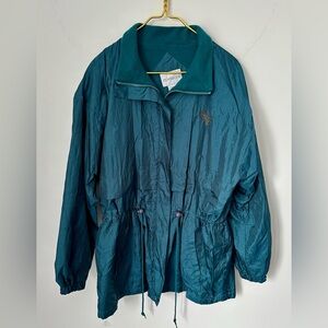 Vintage Stonybrook Teal Iridescent Cinched Waist 90’s Mom Jacket Women’s Large